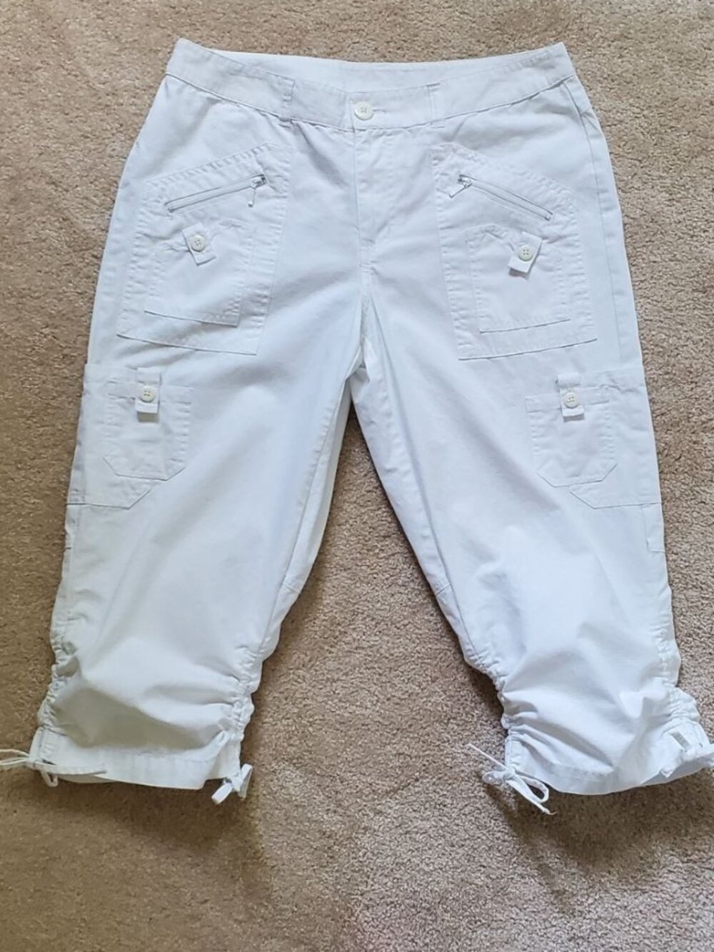 Flamingals Dress Capri Pants for Women with Adjustable Cuff Ropes. Size M